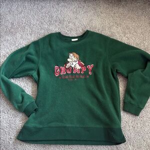 Vintage Disney Store Green Grumpy Sweatshirt Size Small oversized fit